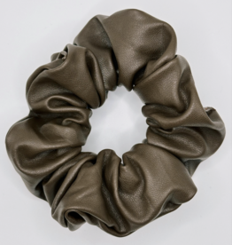 Faux Leather Scrunchie, Espresso