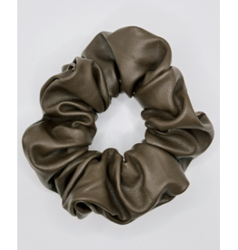Faux Leather Scrunchie, Espresso