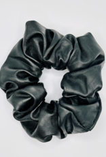 Faux Leather Scrunchie, Licorice