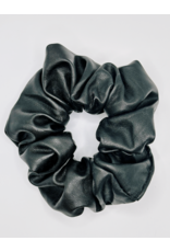 Faux Leather Scrunchie, Licorice