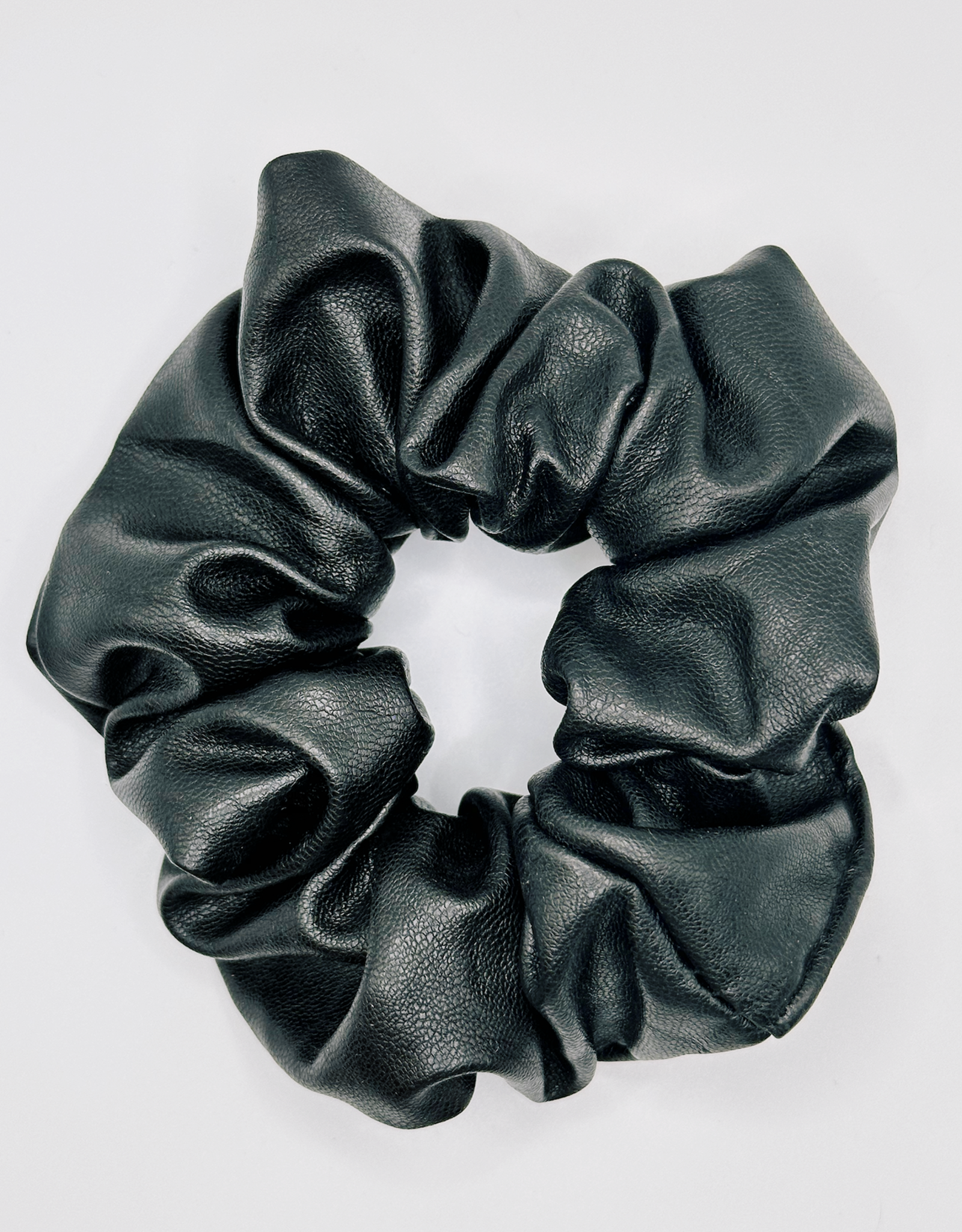 Faux Leather Scrunchie, Licorice