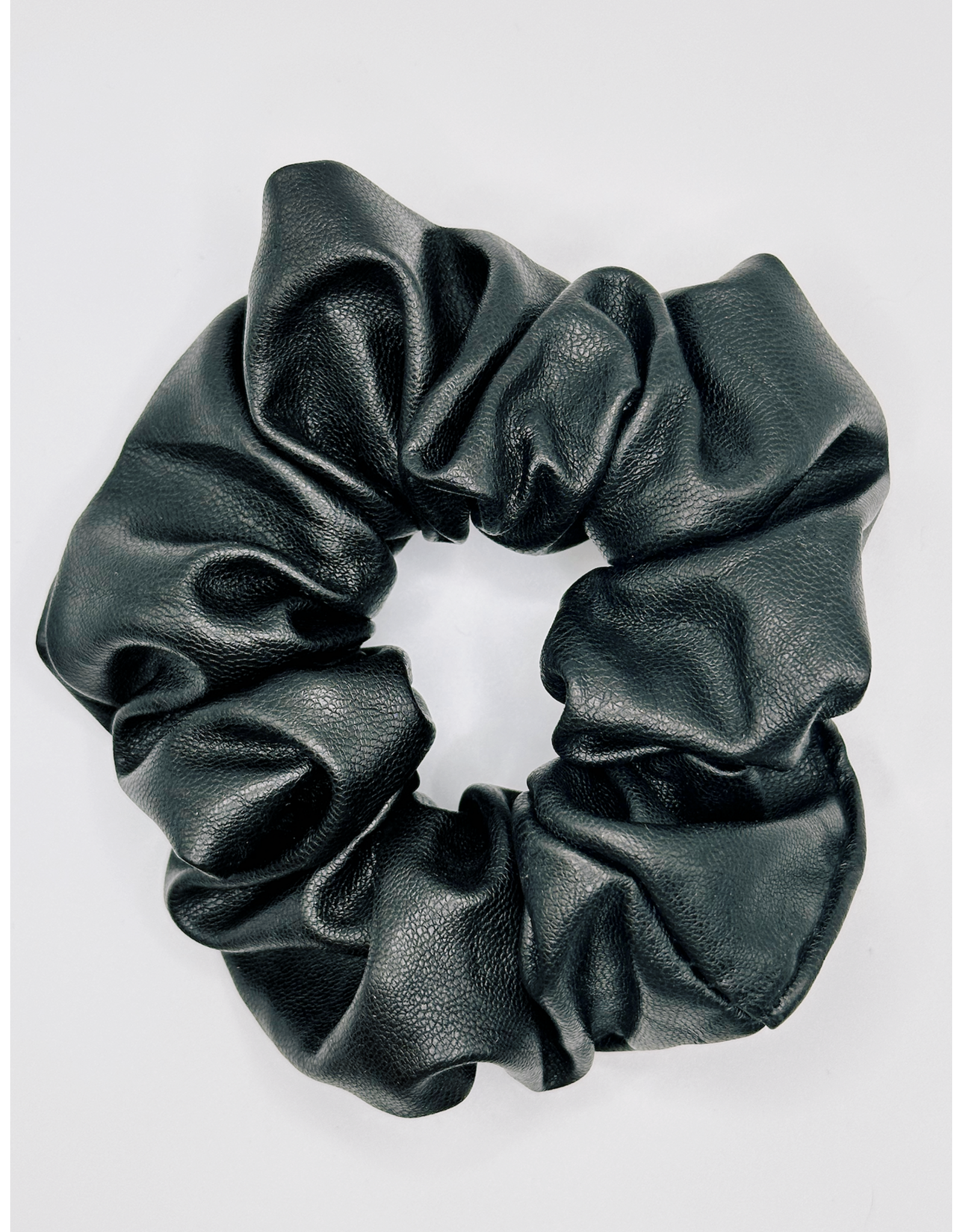 Faux Leather Scrunchie, Licorice