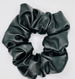 Faux Leather Scrunchie, Licorice