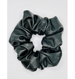 Faux Leather Scrunchie, Licorice