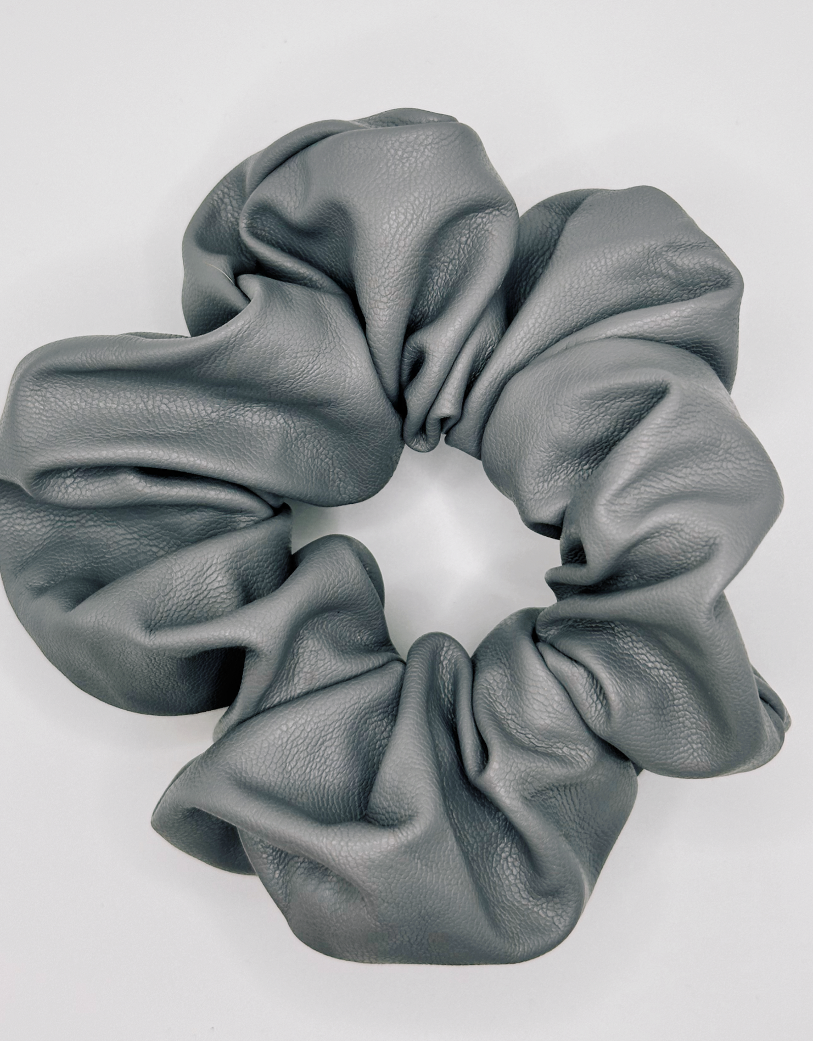 Faux Leather Scrunchie, Licorice