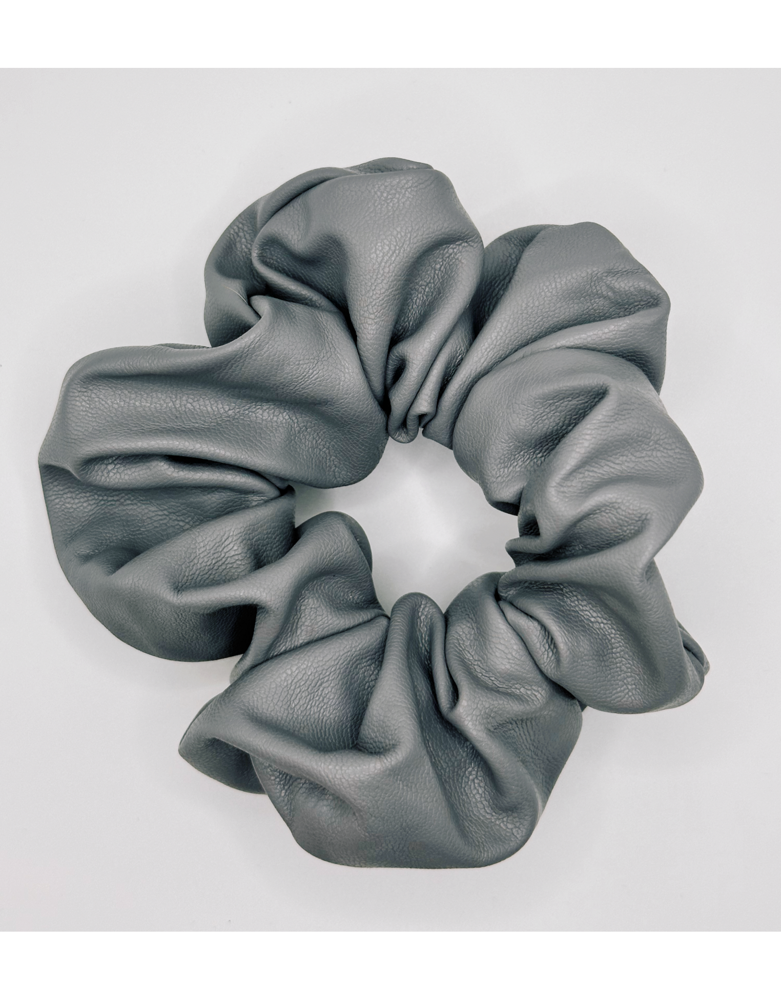 Faux Leather Scrunchie, Licorice