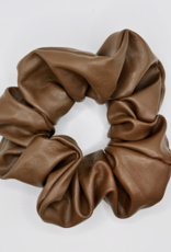 Faux Leather Scrunchie, Truffle
