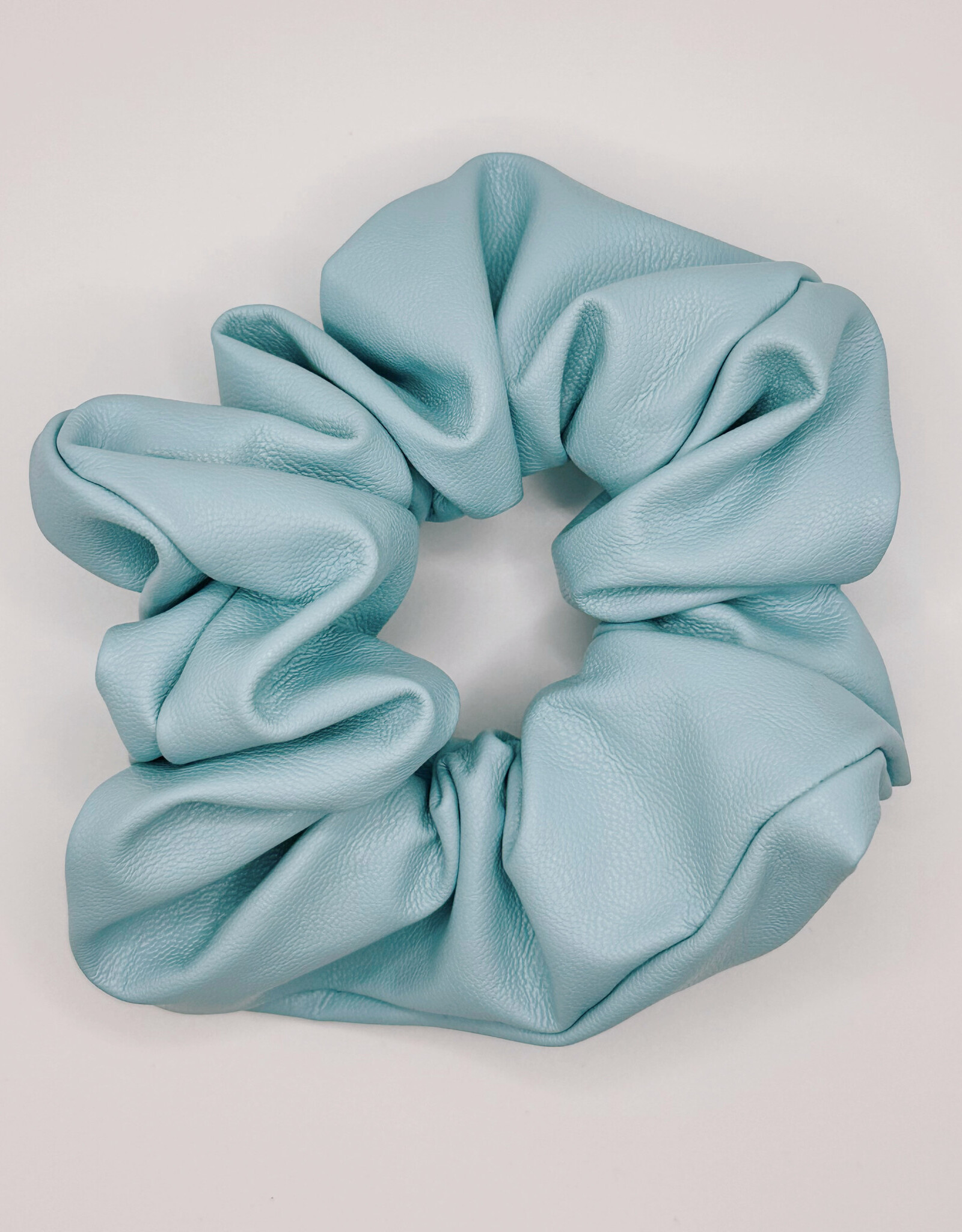 Faux Leather Scrunchie, Cotton Candy