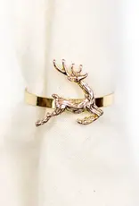 Leaping Deer Napkin Ring Gold 2"