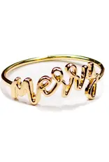 Merry Napkin Ring Gold 2"