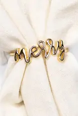 Merry Napkin Ring Gold 2"