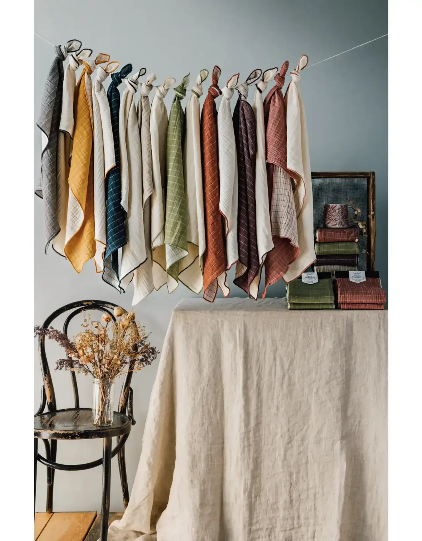 Dove Gray Double Gauze Dish Towels Set of 2