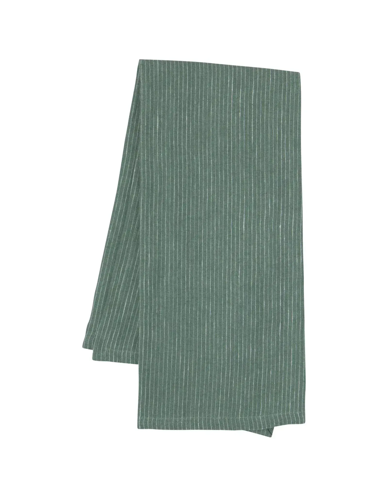 Jade Green Pinstripe Linen Dish Towel