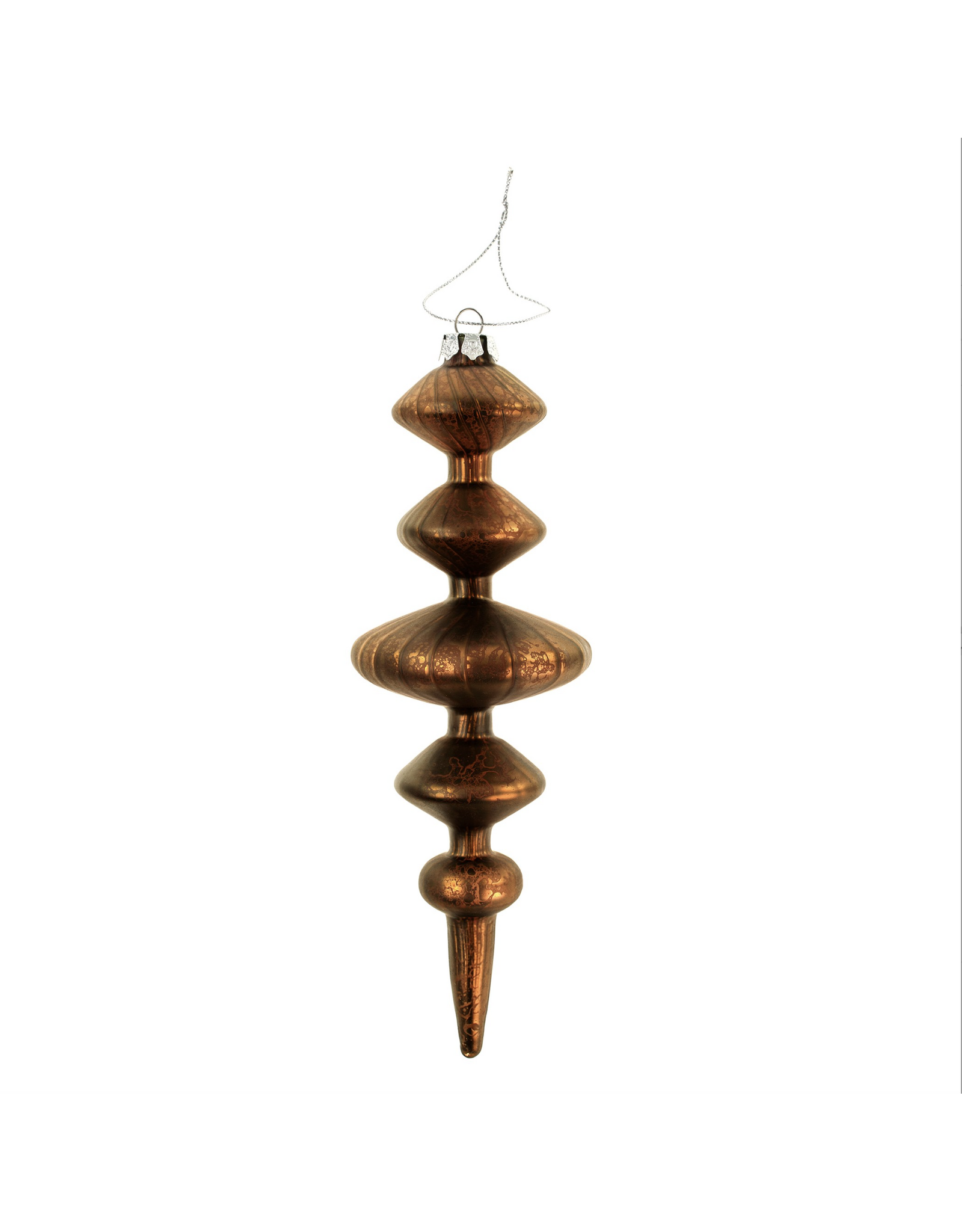 Gracie Spindle Glass Ornament, Brown