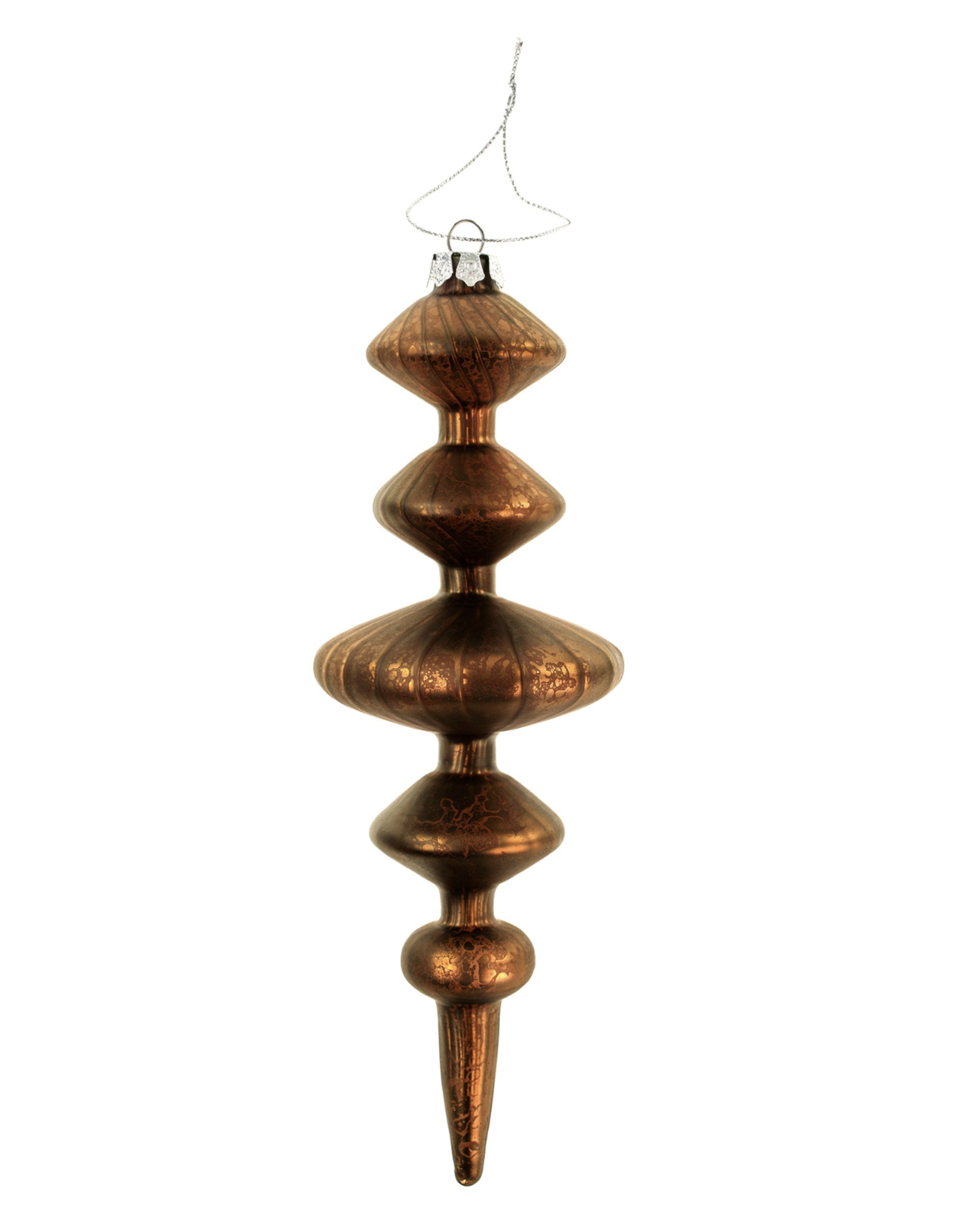Gracie Spindle Glass Ornament, Brown