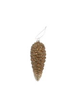 Pinecone Thin  Glass Ornament, Brown