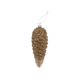 Pinecone Thin  Glass Ornament, Brown