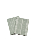 Pinstripe Linen Tea Towels S/2 - Green