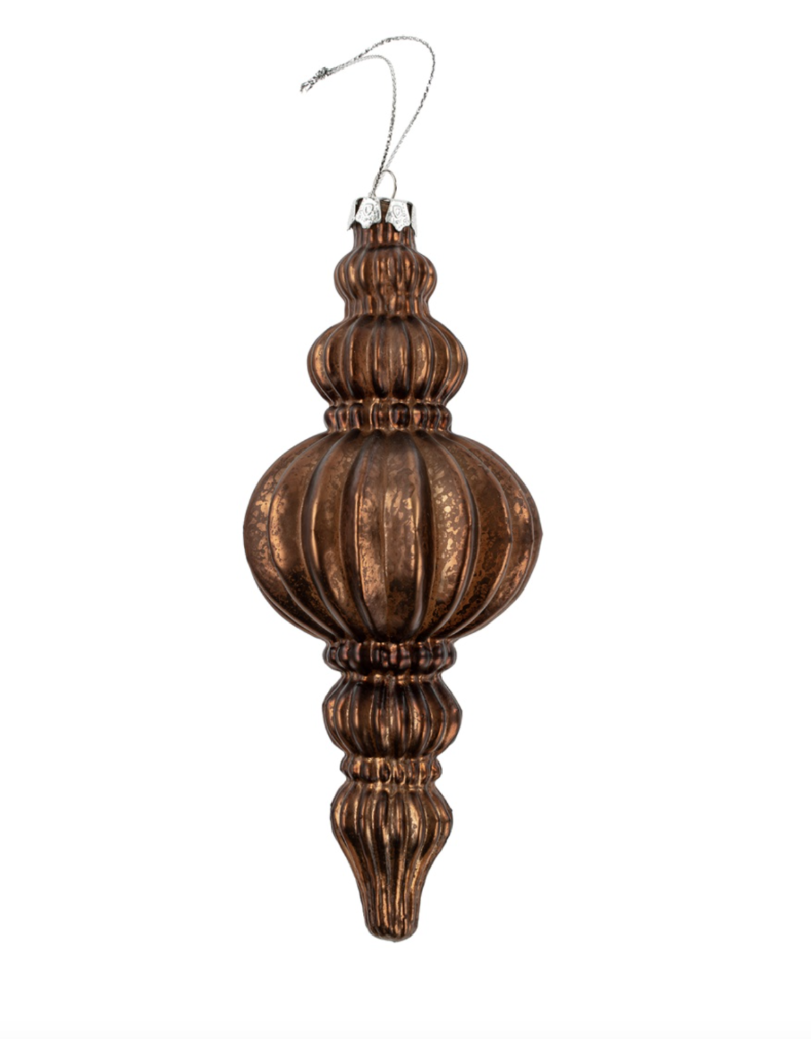 Belle Spindle Glass Ornament, Brown