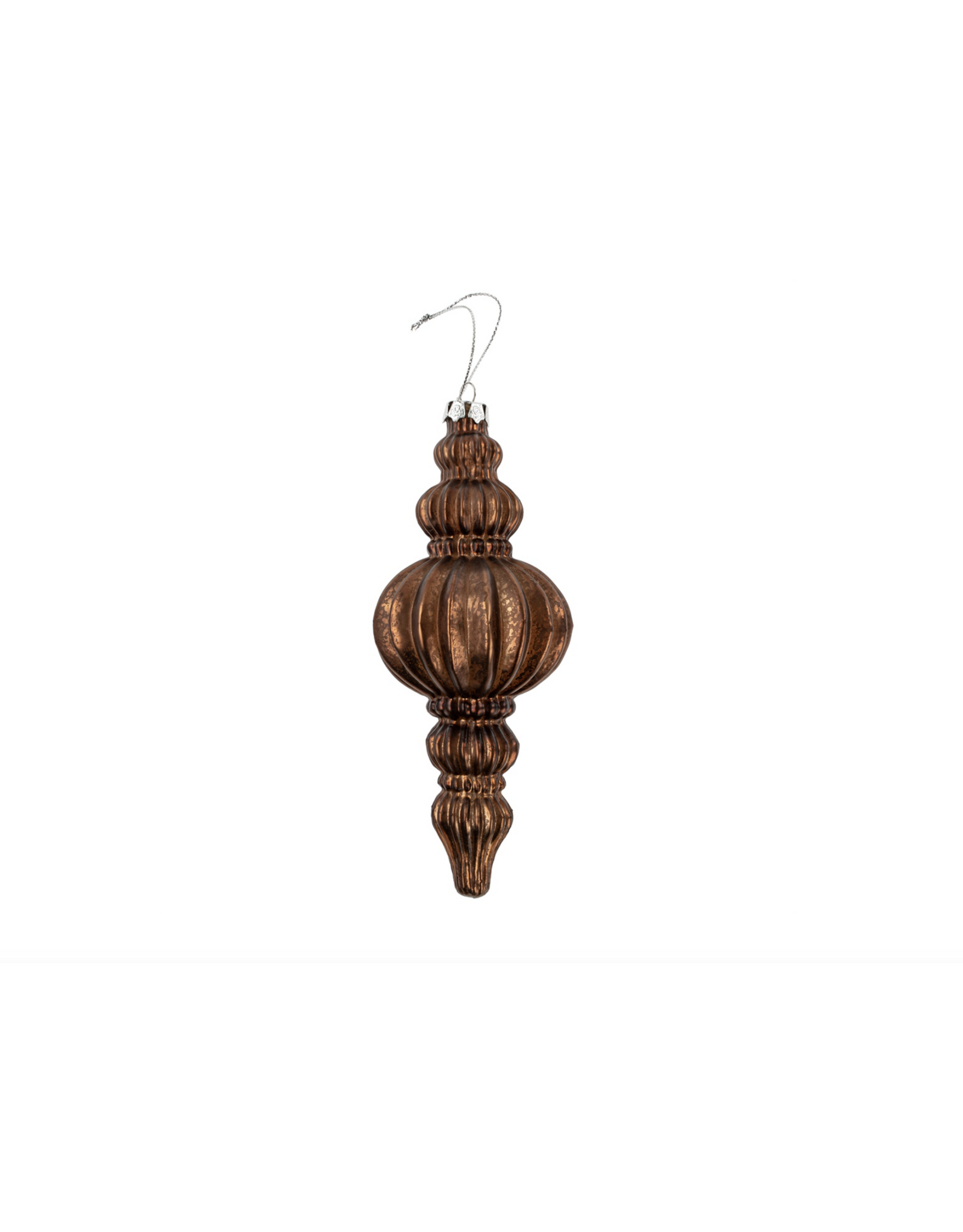Belle Spindle Glass Ornament, Brown