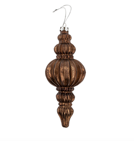 Belle Spindle Glass Ornament, Brown