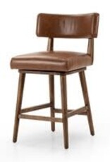 Cardell Leather Swivel Counter Stool
