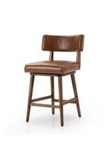 Cardell Leather Swivel Counter Stool