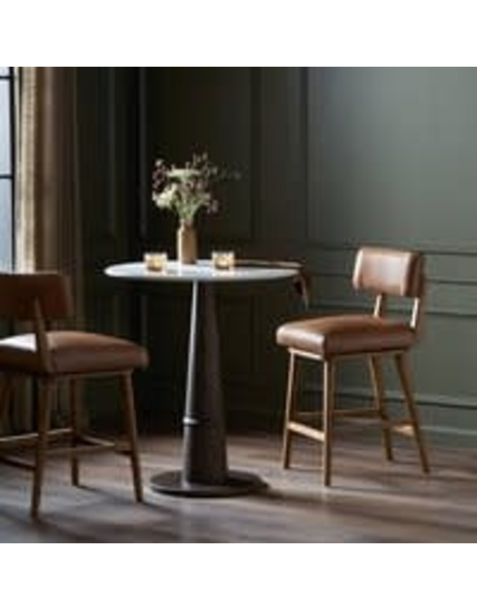 Cardell Leather Swivel Counter Stool