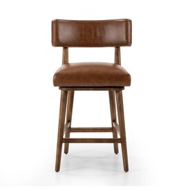 Cardell Leather Swivel Counter Stool