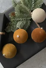 3.25" Tan Flocked Balls  S/4