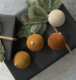 3.25" Tan Flocked Balls  S/4