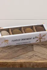 3.25" Tan Flocked Balls  S/4