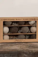 6' - Gradient Grey 2" Flocked Ball Garland