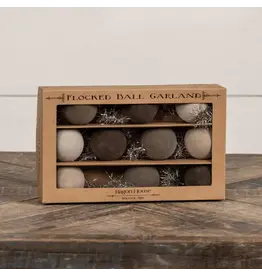 6' - Gradient Grey 2" Flocked Ball Garland