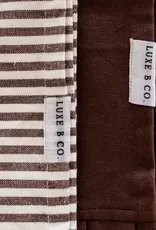 Brown & White Stripes Ruffle Kitchen Dish Towel