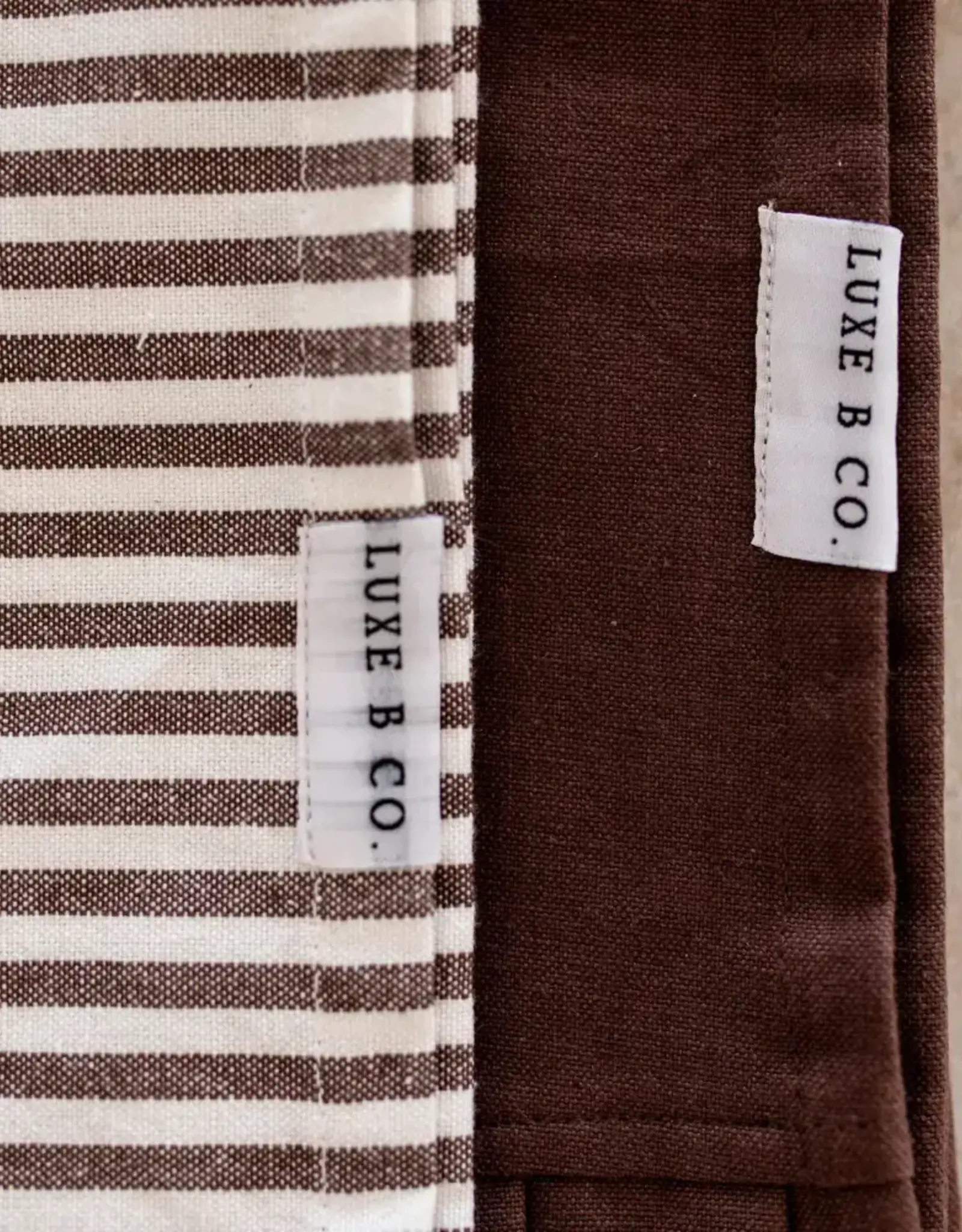 Brown & White Stripes Ruffle Kitchen Dish Towel