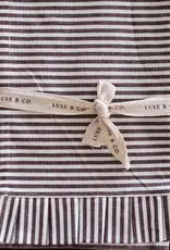 Brown & White Stripes Ruffle Kitchen Dish Towel