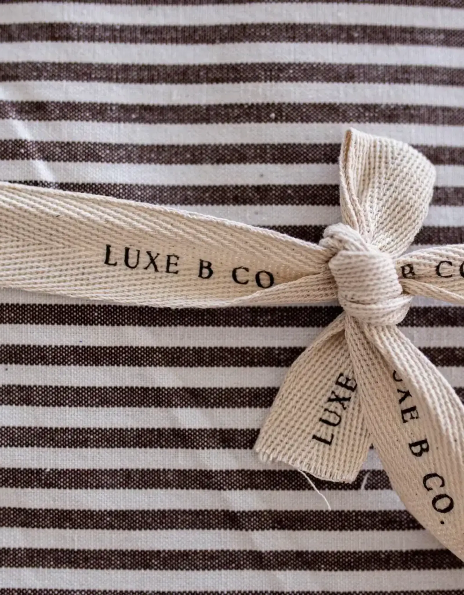 Brown & White Stripes Ruffle Kitchen Dish Towel