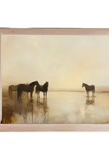 Vintage Muted Horse Pine Framed Art