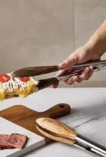 Non-Stick Wood Cooking Tong, Dark