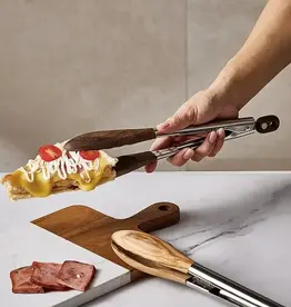 Non-Stick Wood Cooking Tong, Dark