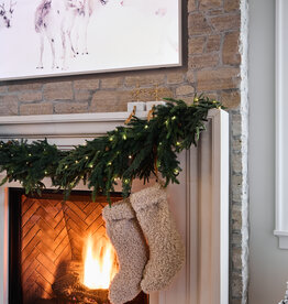 Sherpa Fabric Stocking, Tan Color