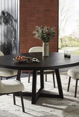 Eberwin Round Extension Dining Table in Dark Carbon