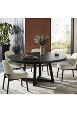 Eberwin Round Extension Dining Table in Dark Carbon