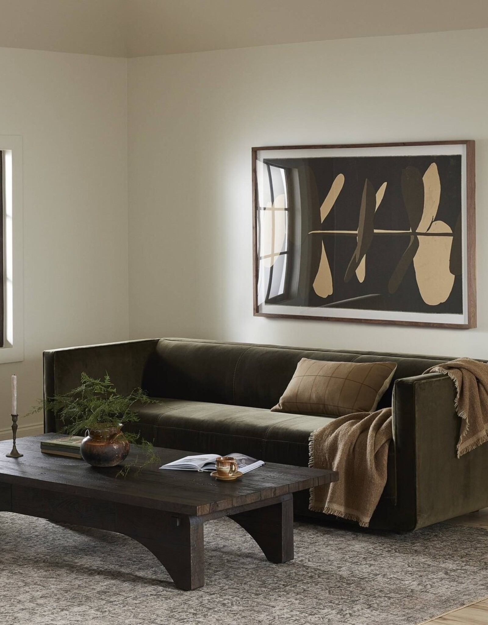 Phillip Sofa in Surrey Olive -94.5"
