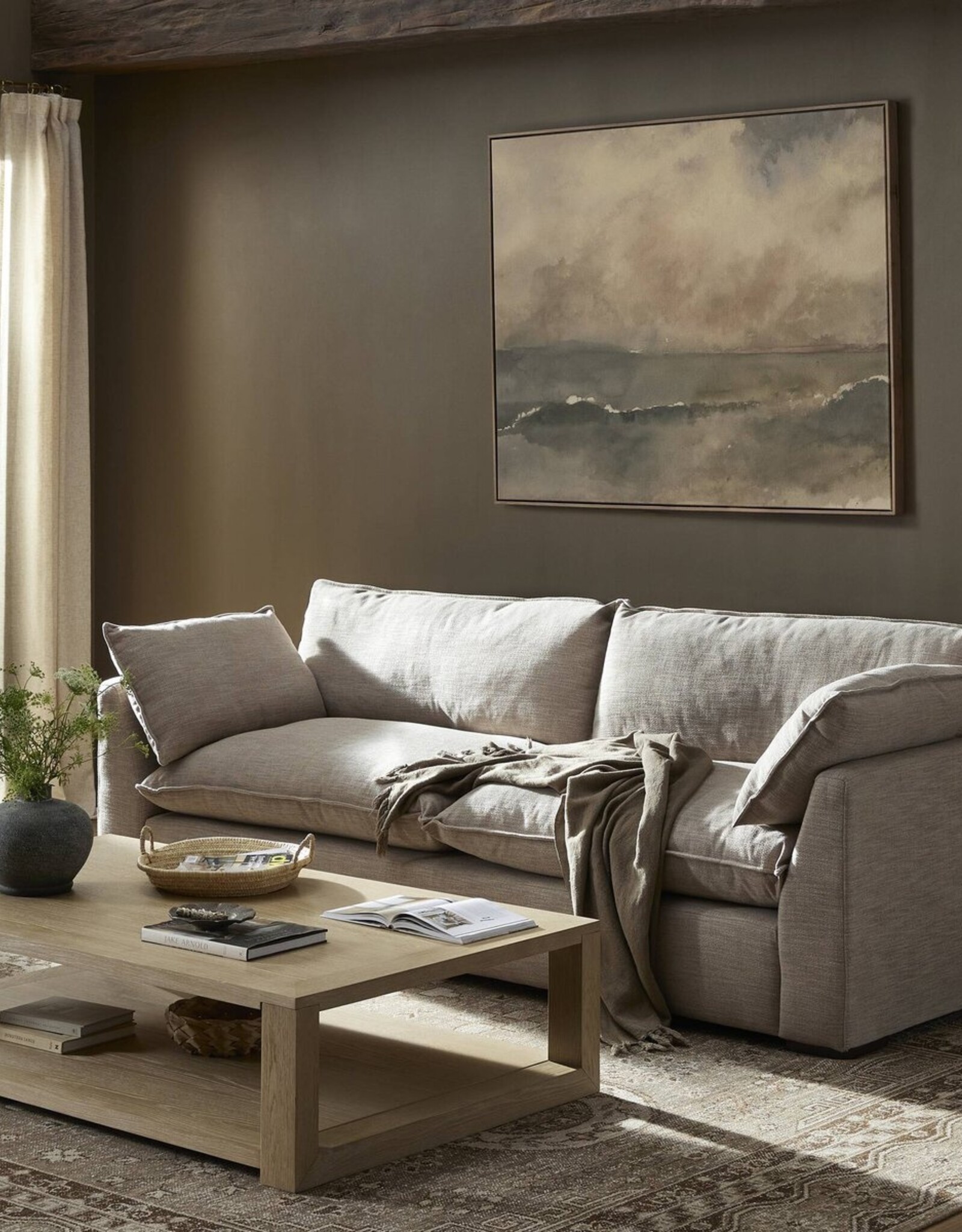 Kosa Sofa in Laken Stone-108"