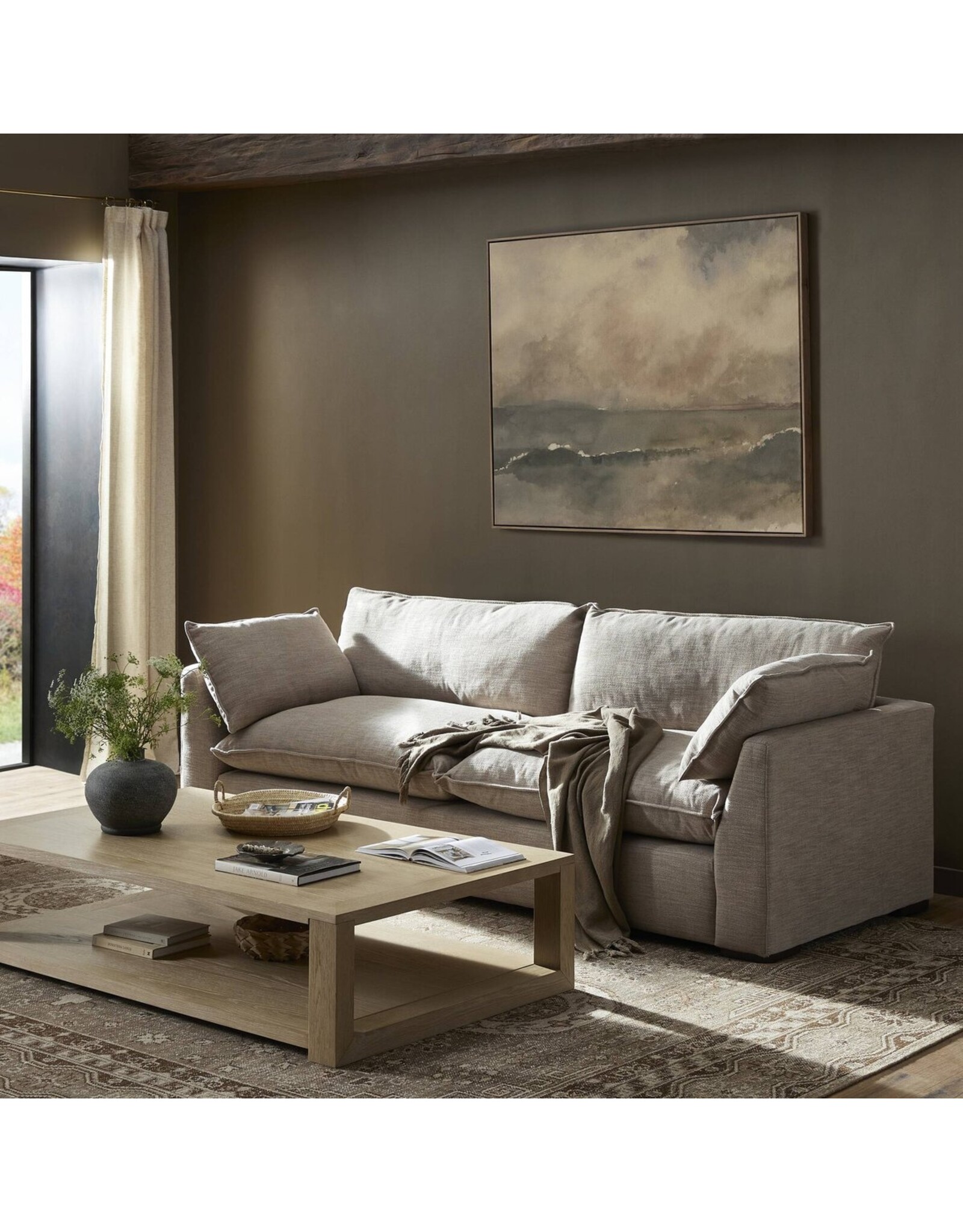 Kosa Sofa in Laken Stone-108"