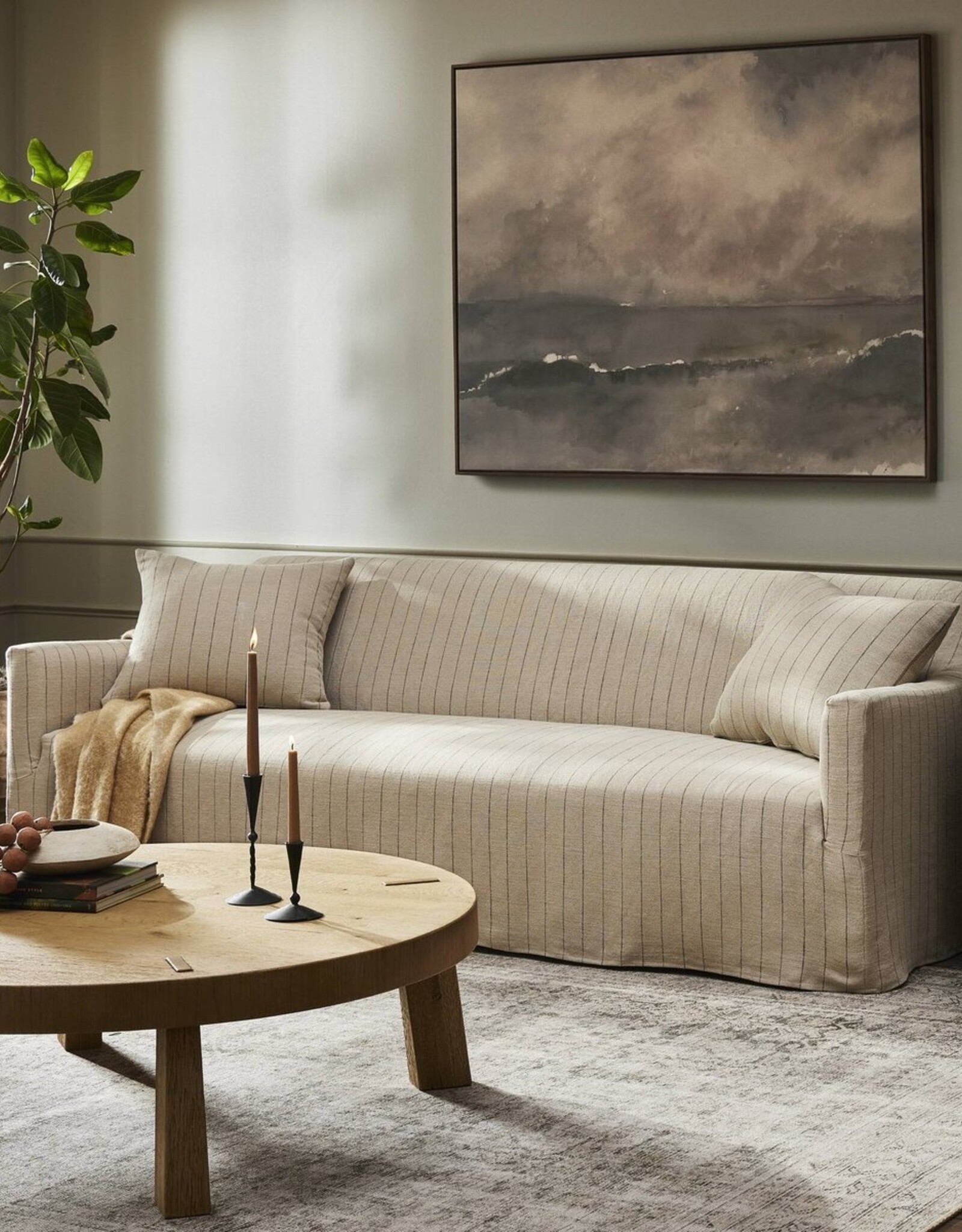 Lowell Slipcover Sofa in Lavon Flint-96"