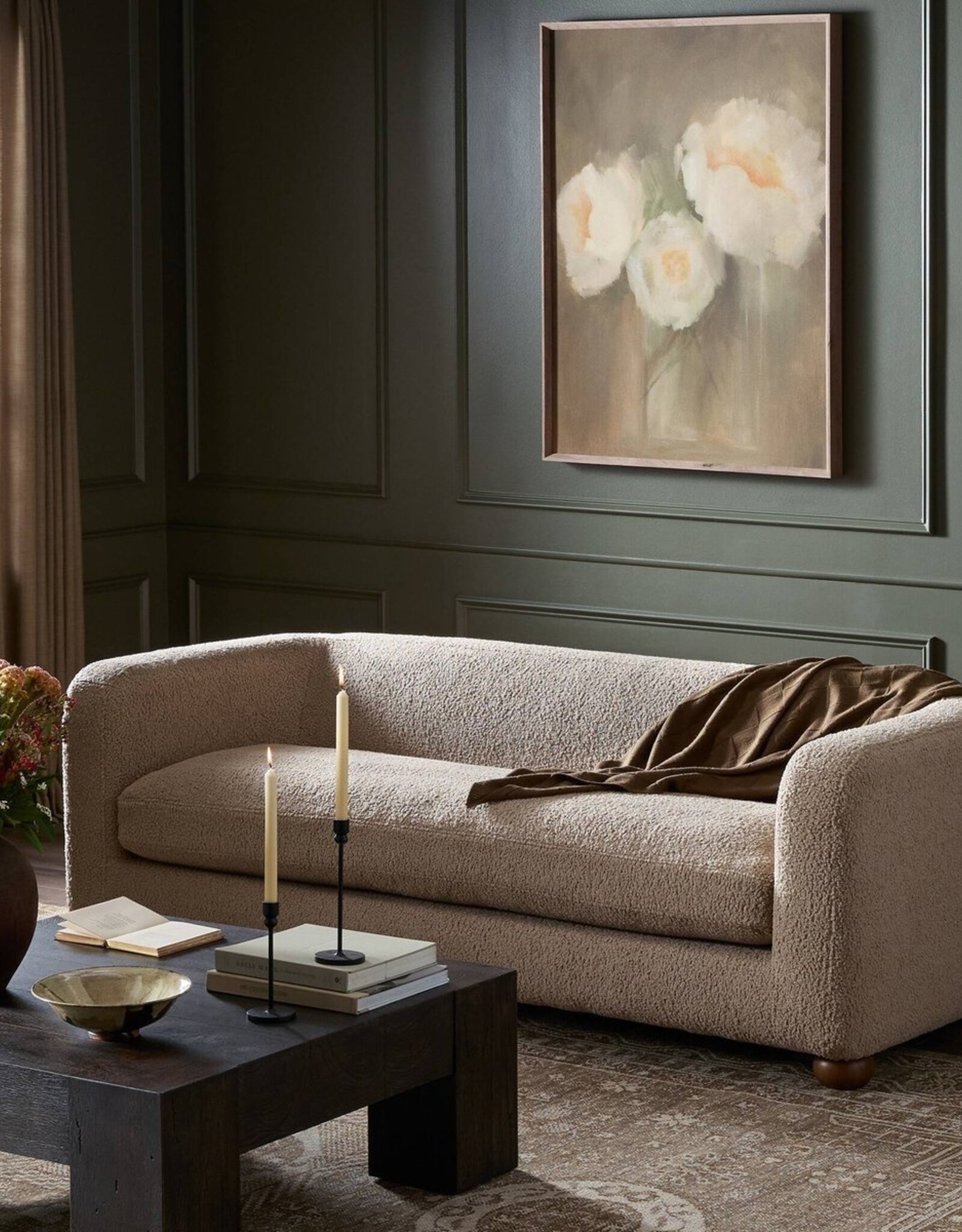 Gidget Sofa, Sheepskin Camel -84"