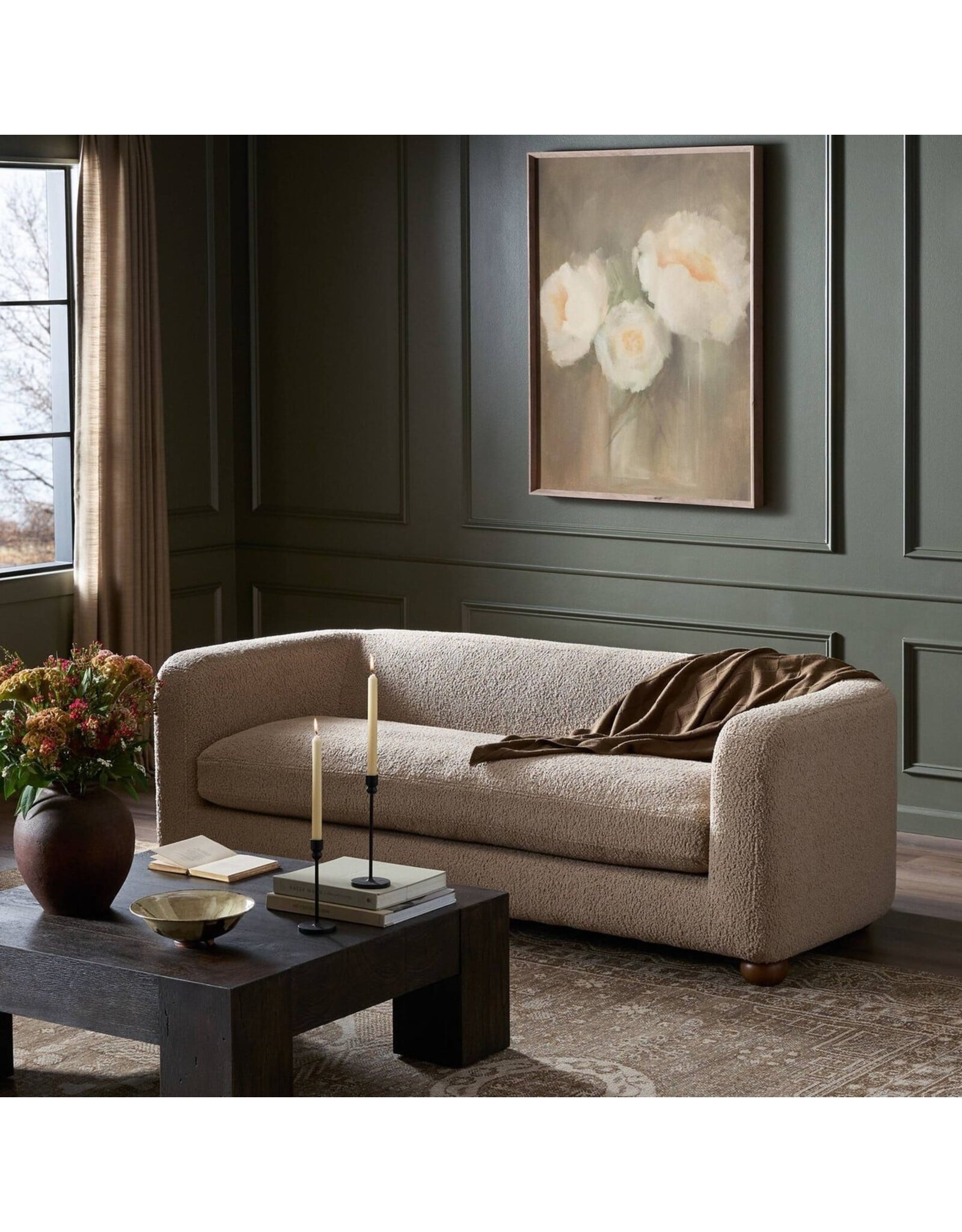 Gidget Sofa, Sheepskin Camel -84"